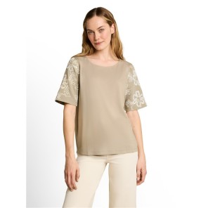 Tom Tailor dames T-shirt 1052152 borduring Kaki Tom Tailor dames T-shirt 1052152 borduring Kaki
